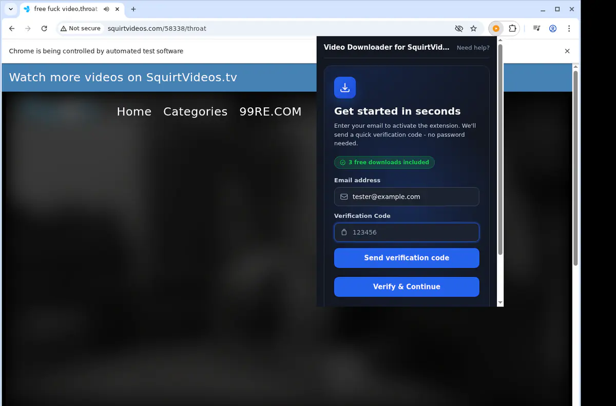 Squirtvideos Video Downloader browser extension screenshot 4